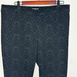 NYDJ Black Velvet Brocade Straight-leg Leggings w/lift-tuck technology size 14